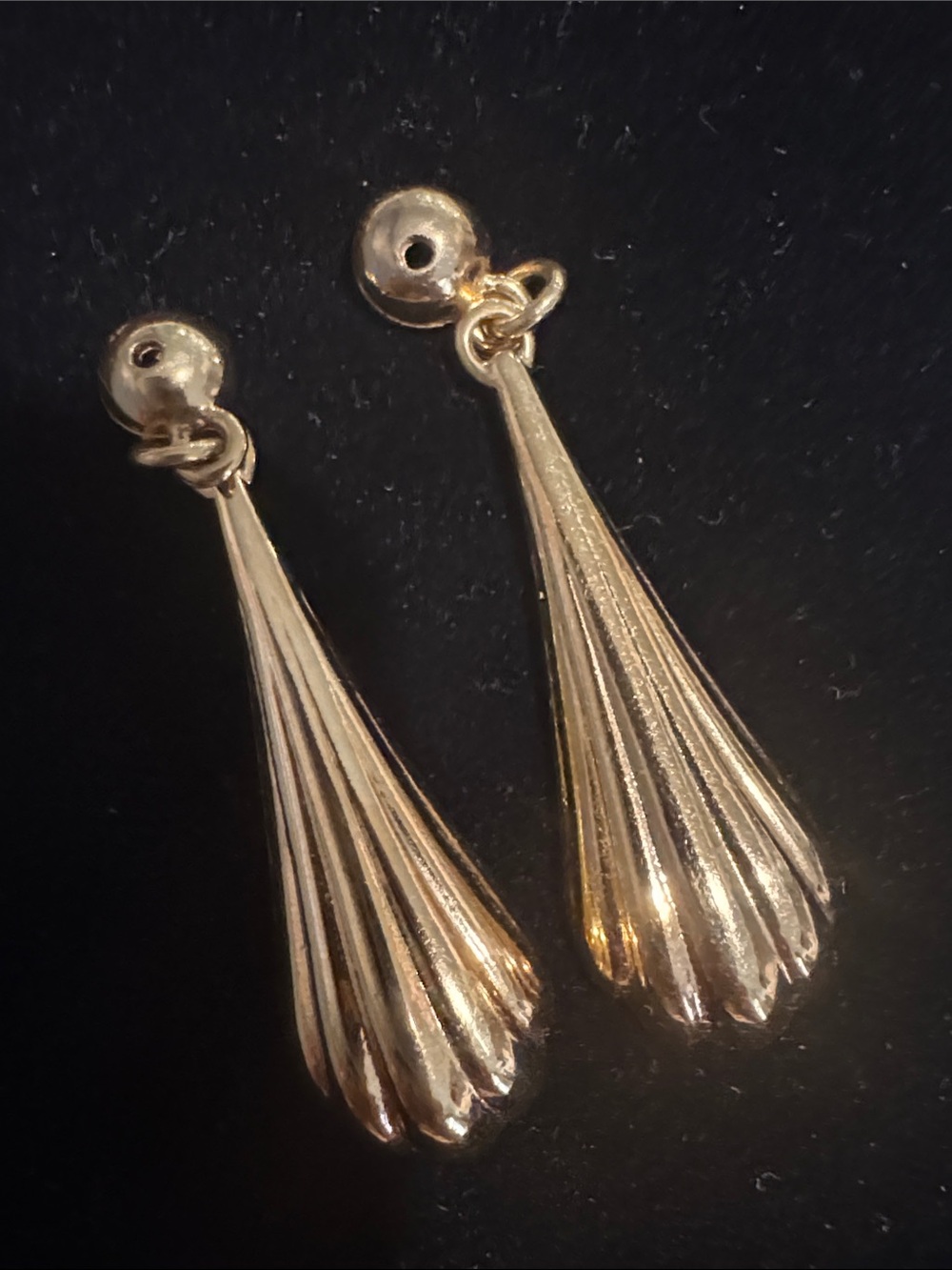 Kenneth Jay Lane Gold Teardrop Dangle Earrings
